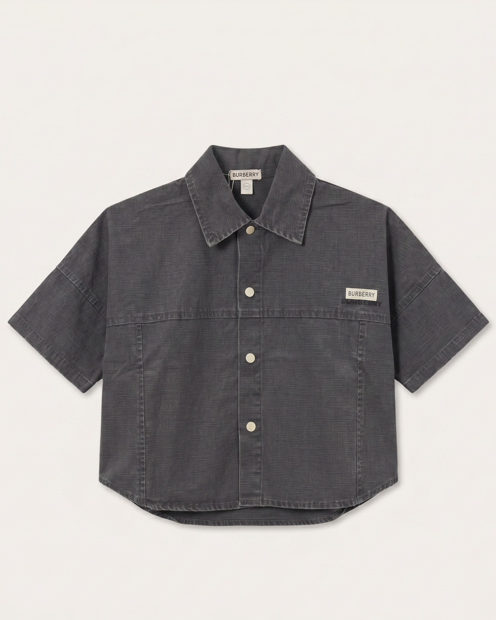 Burberry Kids - Cropped Denim Shirt - Dark Grey