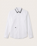Dior - Bee Embroidery Slim-Fit Shirt in White Cotton Poplin with Contrast Collar