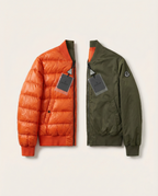 Moncler - Double Face Bomber Jacket – Olive Green & Orange