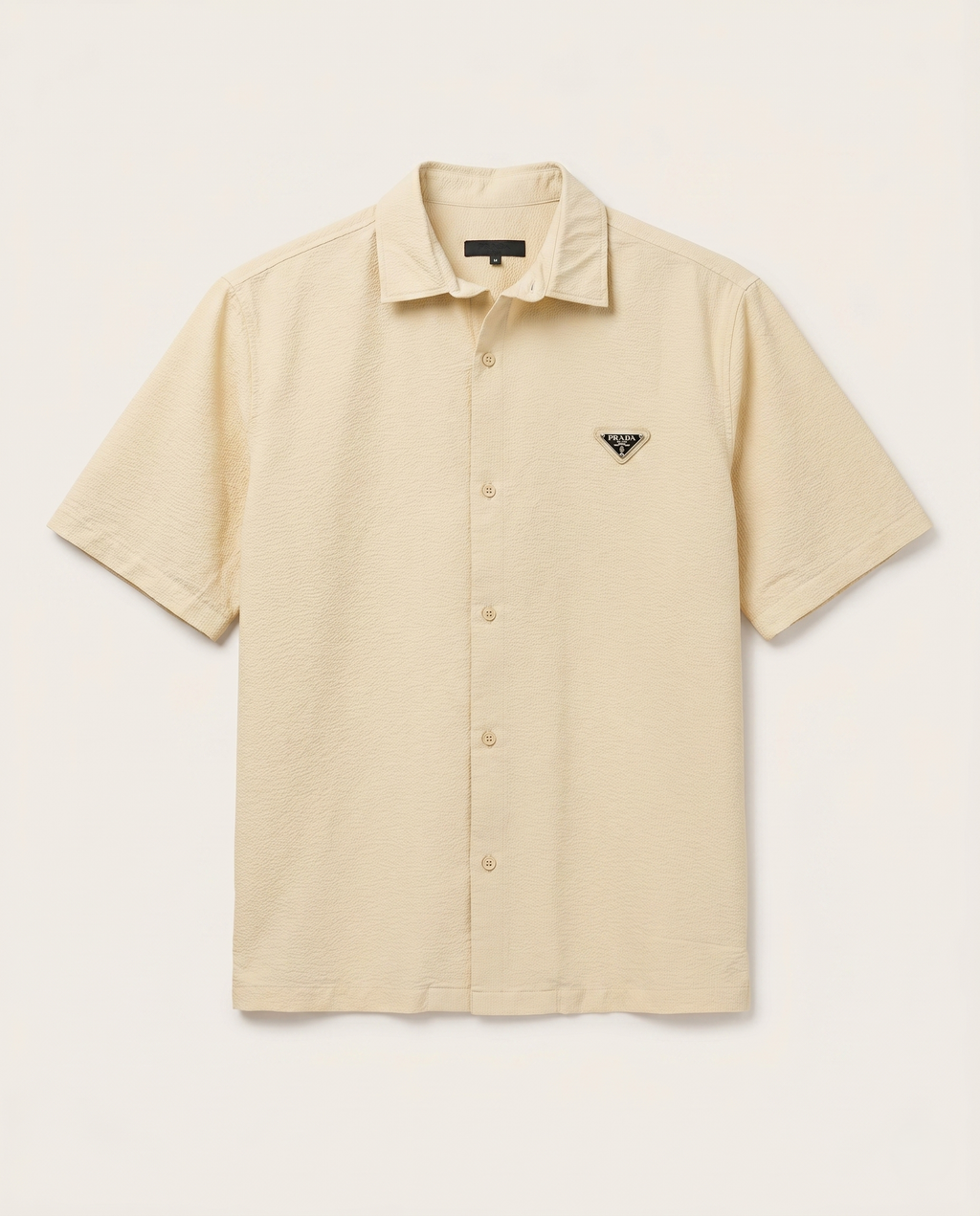 Prada Short-Sleeved Crinkled Technical Shirt
