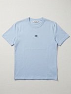 Valentino - Garavani VLogo Embroidered Cotton T-Shirt in Light Blue