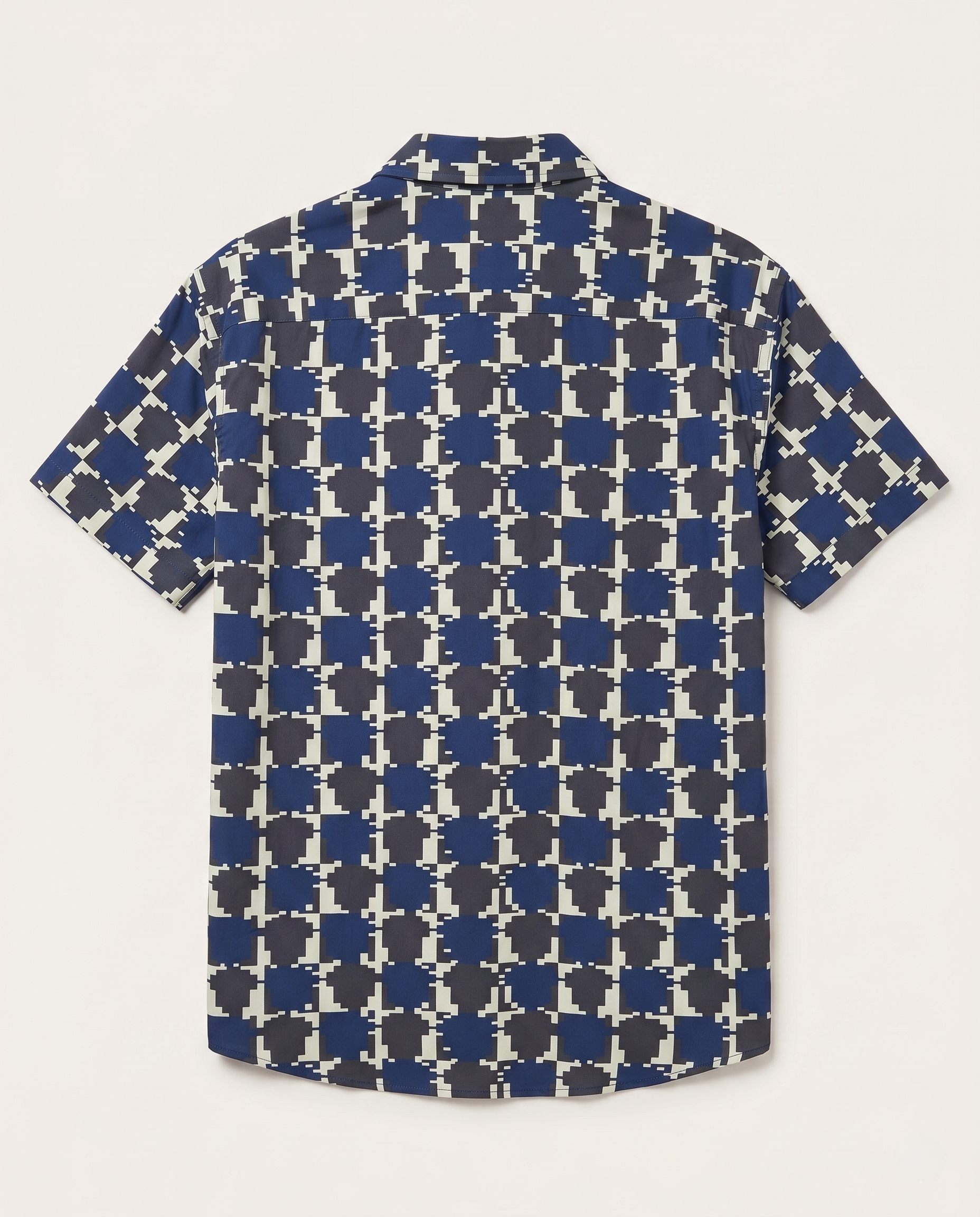 Moncler - Print Short-Sleeve Shirt - Blue/Cream