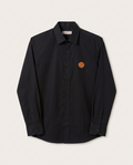 Valentino - VLogo Signature Leather Patch Poplin Shirt — Nero Black