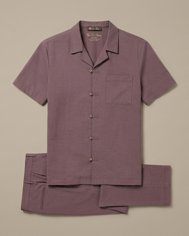 Loro Piana - Men's André Linen and Cotton Two-Piece Resort Set in Dusty Rose