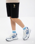 Louis Vuitton - Junior Low-Top Sneakers | White Leather with Blue Monogram Detail