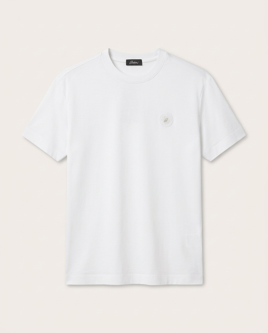 Brioni - Embroidered Logo Cotton Jersey T-Shirt – Premium Essential