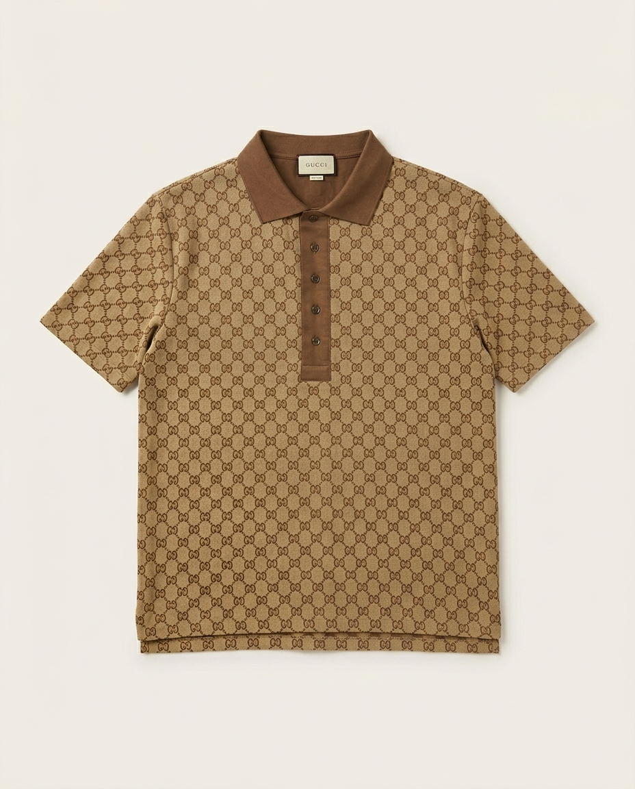 Gucci - Cotton Piqué Polo with Web Stripe Collar