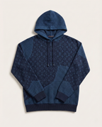 Louis Vuitton Navy Textured Monogram Wool-Blend Hoodie