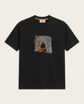 Hermès - Embroidered "Cheval de Selle" Cotton T-Shirt in Noir