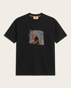 Hermès - Embroidered "Cheval de Selle" Cotton T-Shirt in Noir