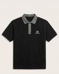 Balenciaga - Black Polo Shirt with Distressed Collar and Logo