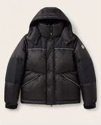 Moncler Grenoble Albiez Black Down Jacket with Faux-Fur Trim