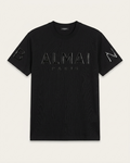 Balmain - Paris Men's Premium Cotton T-Shirt with Tonal Embossed Logo in Black