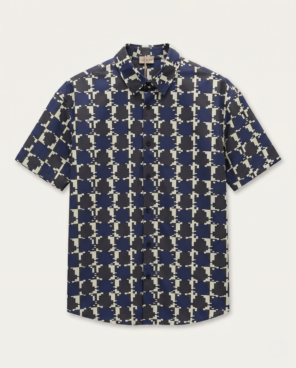 Moncler - Print Short-Sleeve Shirt - Blue/Cream