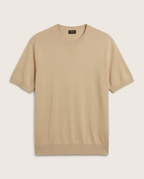 ZEGNA - Ultra-Fine Cotton-Cashmere Short-Sleeved Knit in Camel