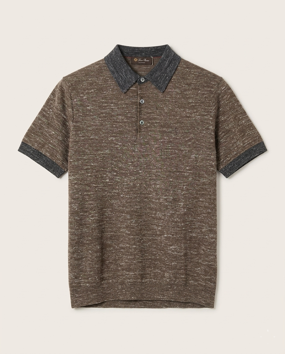 Loro Piana - Mélange Silk & Cotton Knit Polo - Earth Brown