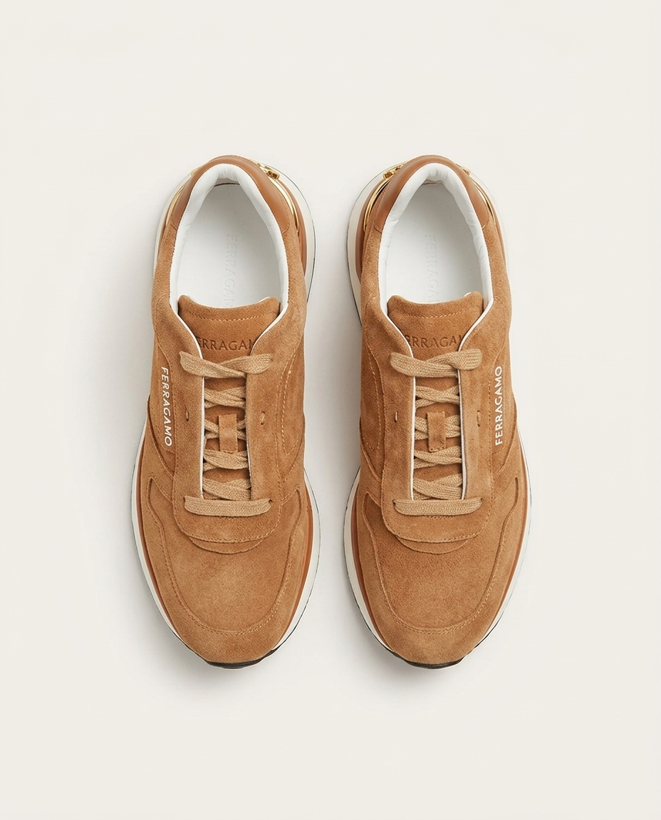 Ferragamo - Suede-Leather Low-Top Luxury Sneakers
