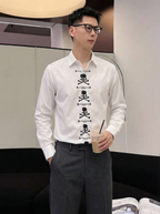 Mastermind Japan White Skull & Crossbones Placket Button-Up Shirt