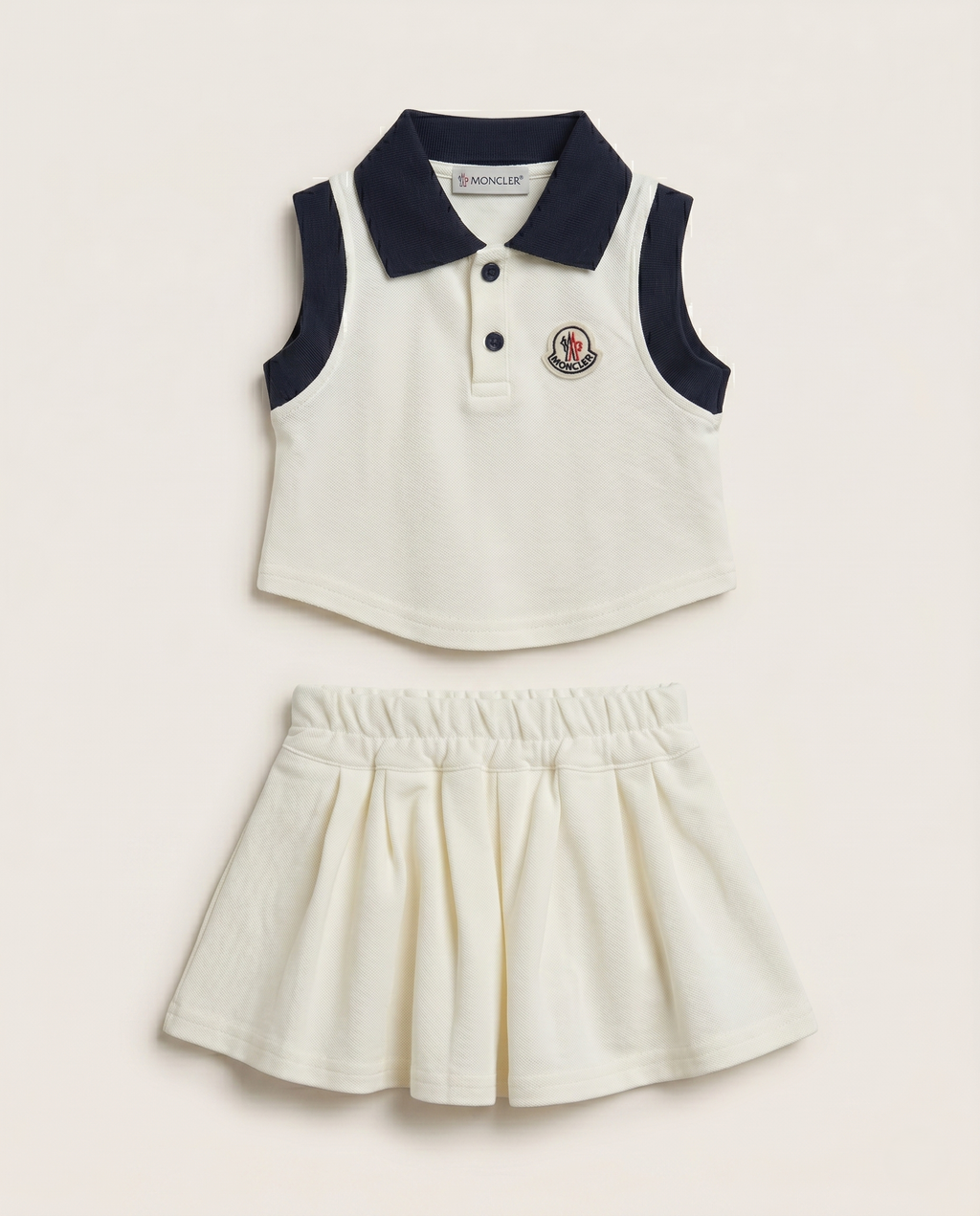 Moncler Girls - Pleated Flounce Skirt in Cream