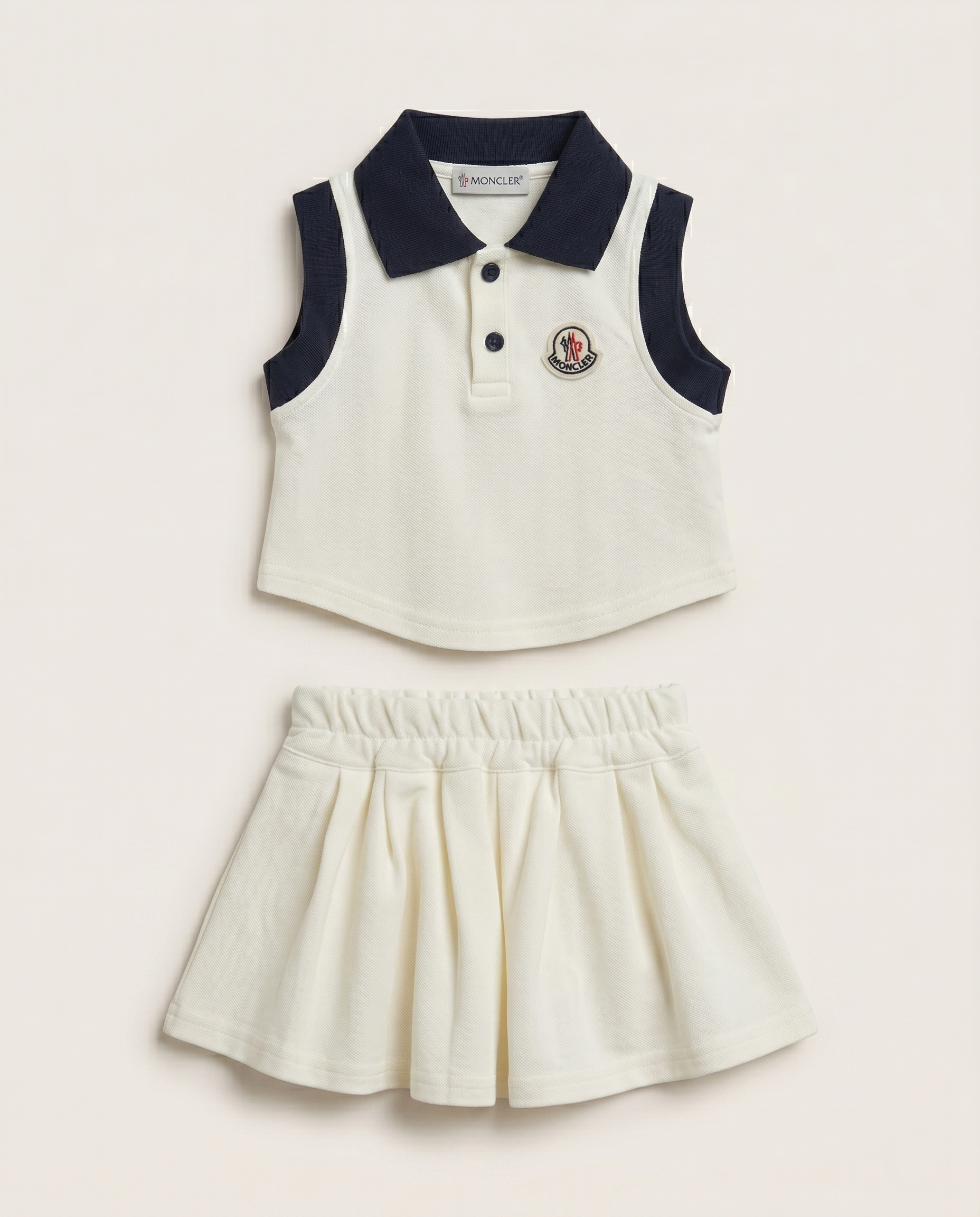 Moncler Girls - Pleated Flounce Skirt in Cream