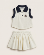 Moncler Girls - Sleeveless Piqué Polo Top