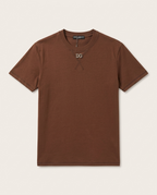 Dolce & Gabbana - Relaxed-Fit Cotton T-Shirt in Earth Brown with Crystal Logo