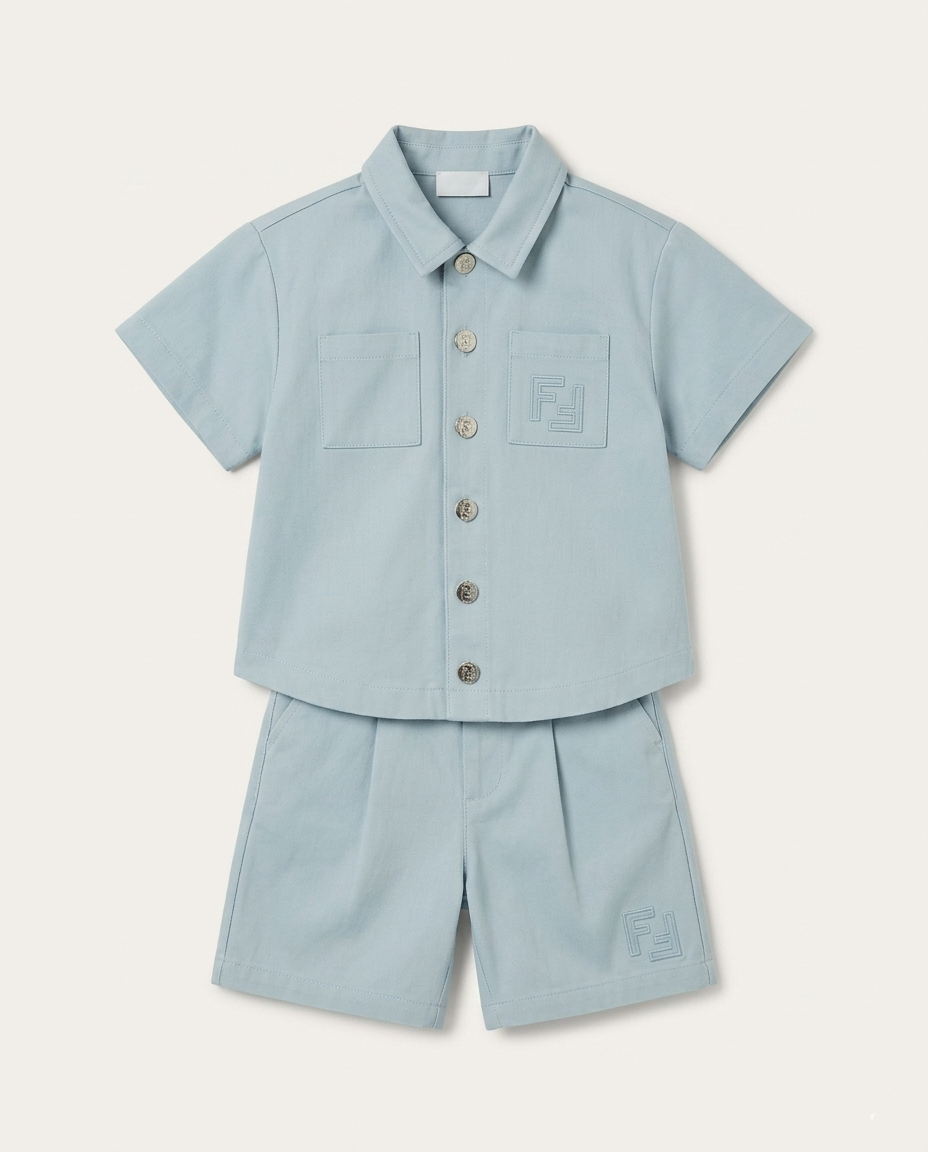Fendi - Kids FF Logo Cotton Twill Set