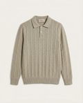Valentino - Textured Vertical-Rib Old Money Polo Sweater