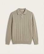 Valentino - Textured Vertical-Rib Old Money Polo Sweater