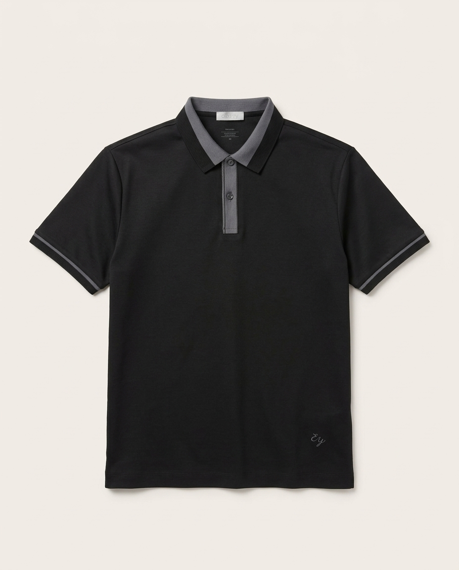 Eleventy - Contrast Collar Piqué Polo Shirt