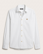 Versace - Men’s Medusa Biggie Embroidered Poplin Shirt with Gold-Tone Buttons