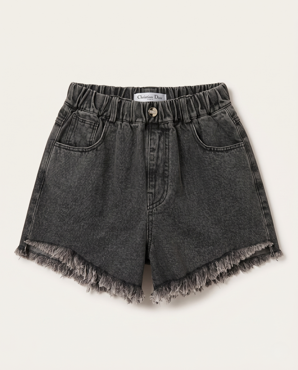 Dior - Kids' Washed Black Denim Hot Shorts