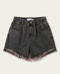 Dior - Kids' Washed Black Denim Hot Shorts