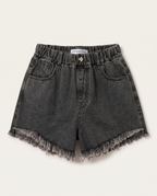 Dior - Kids' Washed Black Denim Hot Shorts