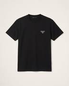 Prada - Enameled Triangle Logo Cotton T-Shirt