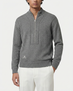 Loro Piana - Grey Fine Knit Half-Zip