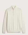 Brioni - White Ribbed Knit Quarter-Button Sweater