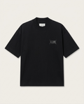 MM6 Maison Margiela - Ribbed-Neck Numerical Logo Tee in Black