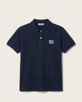 Miu Miu Kids - Piqué Polo Shirt - Navy Blue
