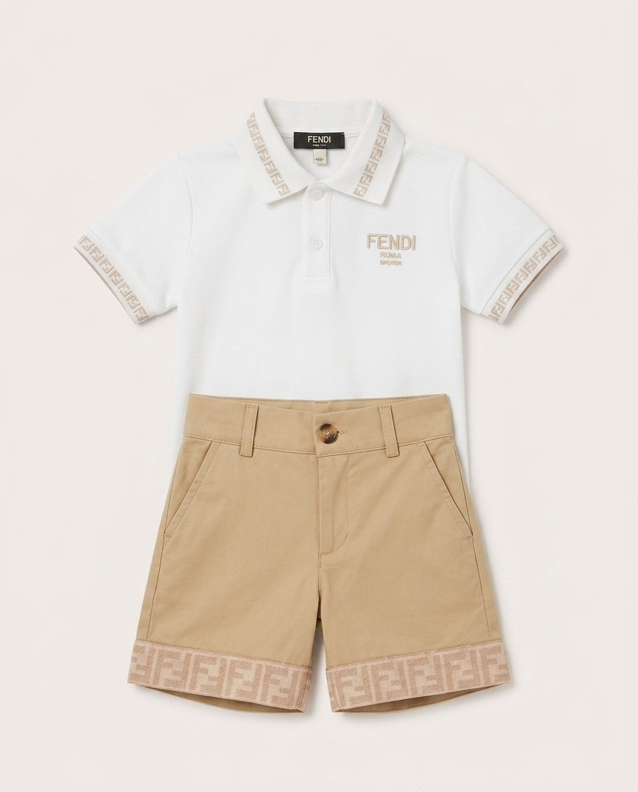 Fendi - Kids Embroidered Logo Polo and Chino Set