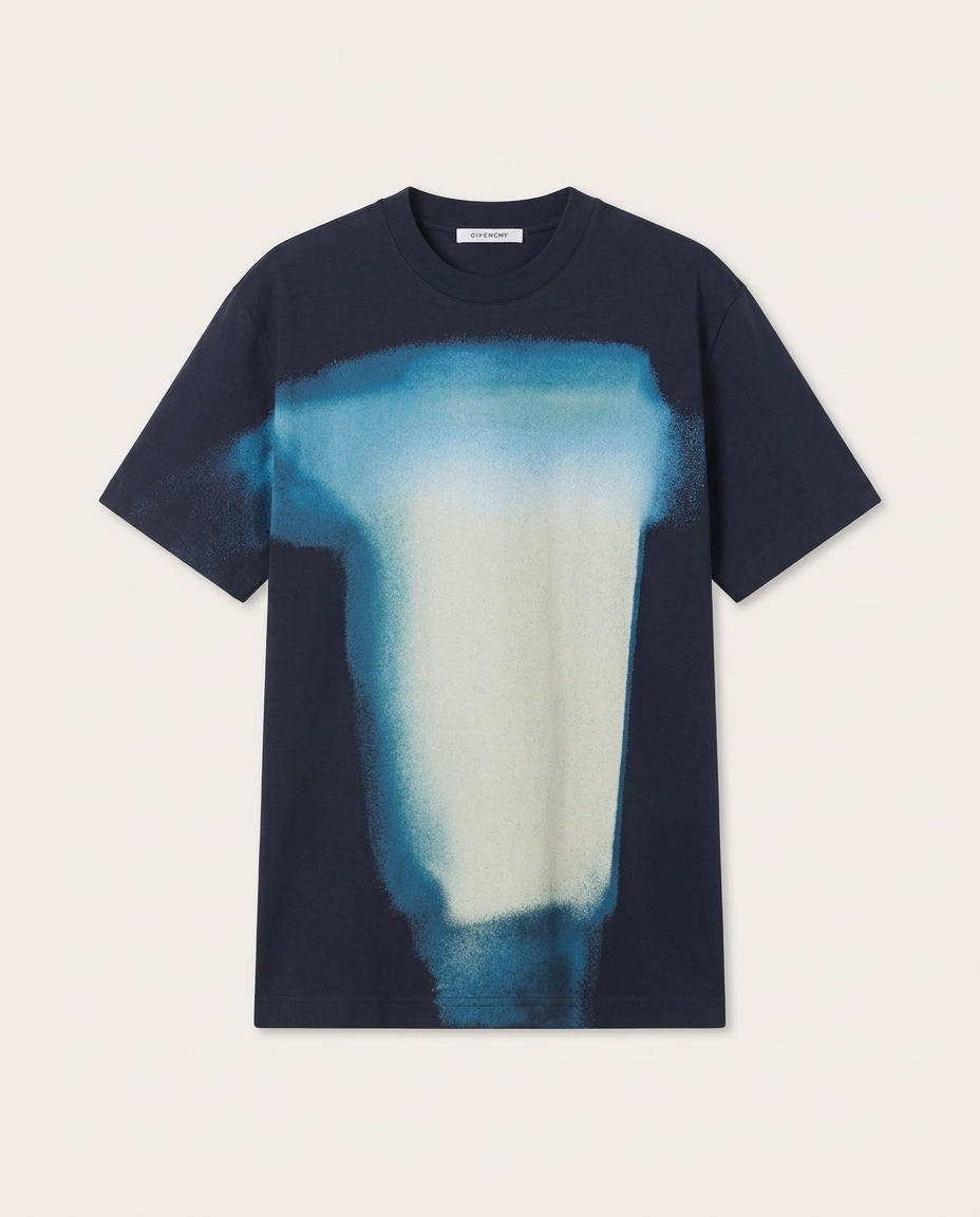 Givenchy - Blurred Graphic T-Shirt in Navy Blue