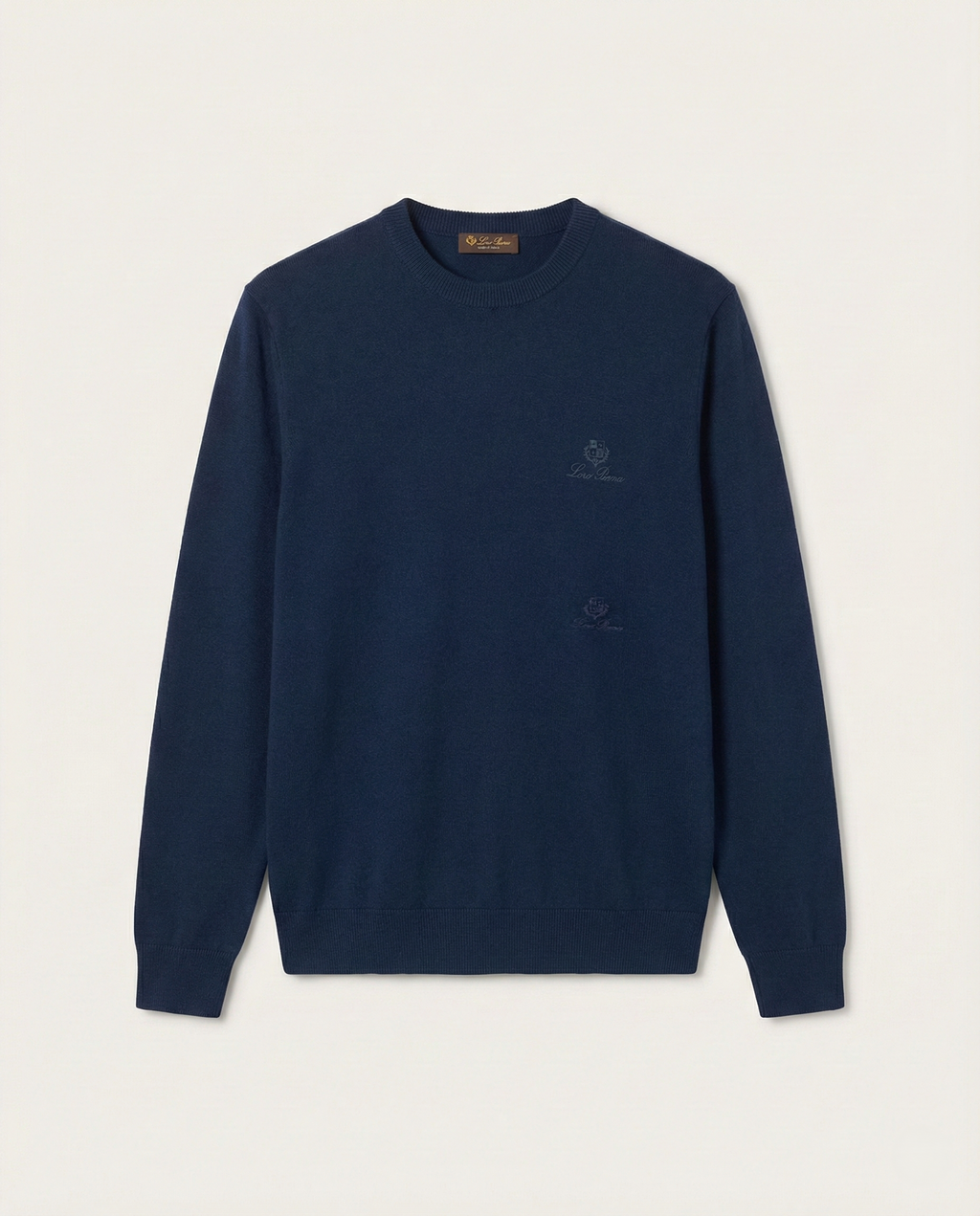 Loro Piana Fine-Gauge Cashmere Crewneck Sweater - Dark Navy