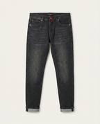 Kiton Napoli - Tailored Dark Wash Denim with Signature Red Accents