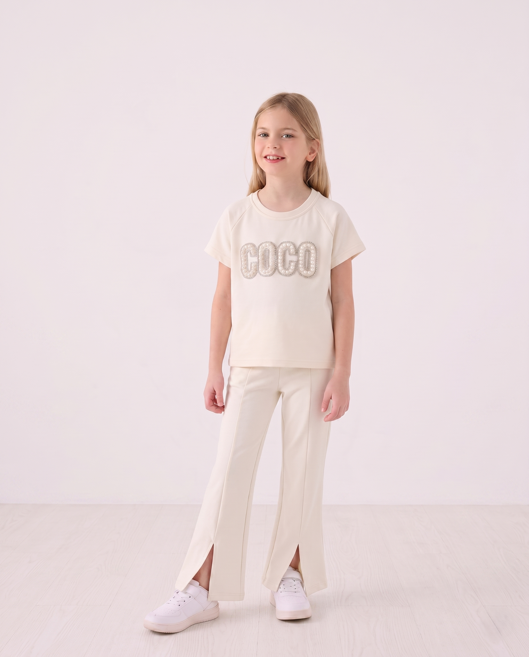 Chanel - Girl's Ivory Knit Two-Piece Set