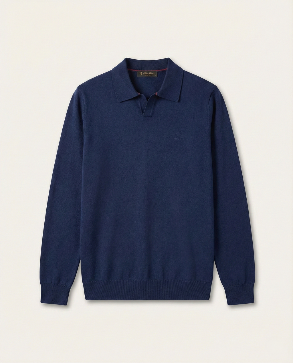 Loro Piana - Long-Sleeve Open Placket Knit Polo - Navy