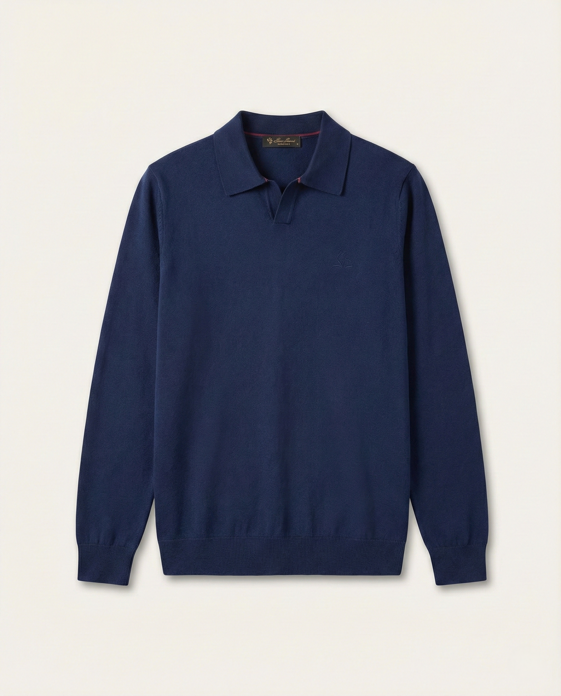 Loro Piana - Long-Sleeve Open Placket Knit Polo - Navy