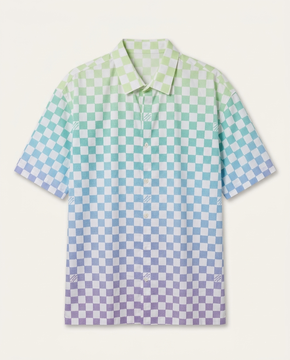 Louis Vuitton - Damier Pop Gradient Short-Sleeved Shirt in Multi-Color