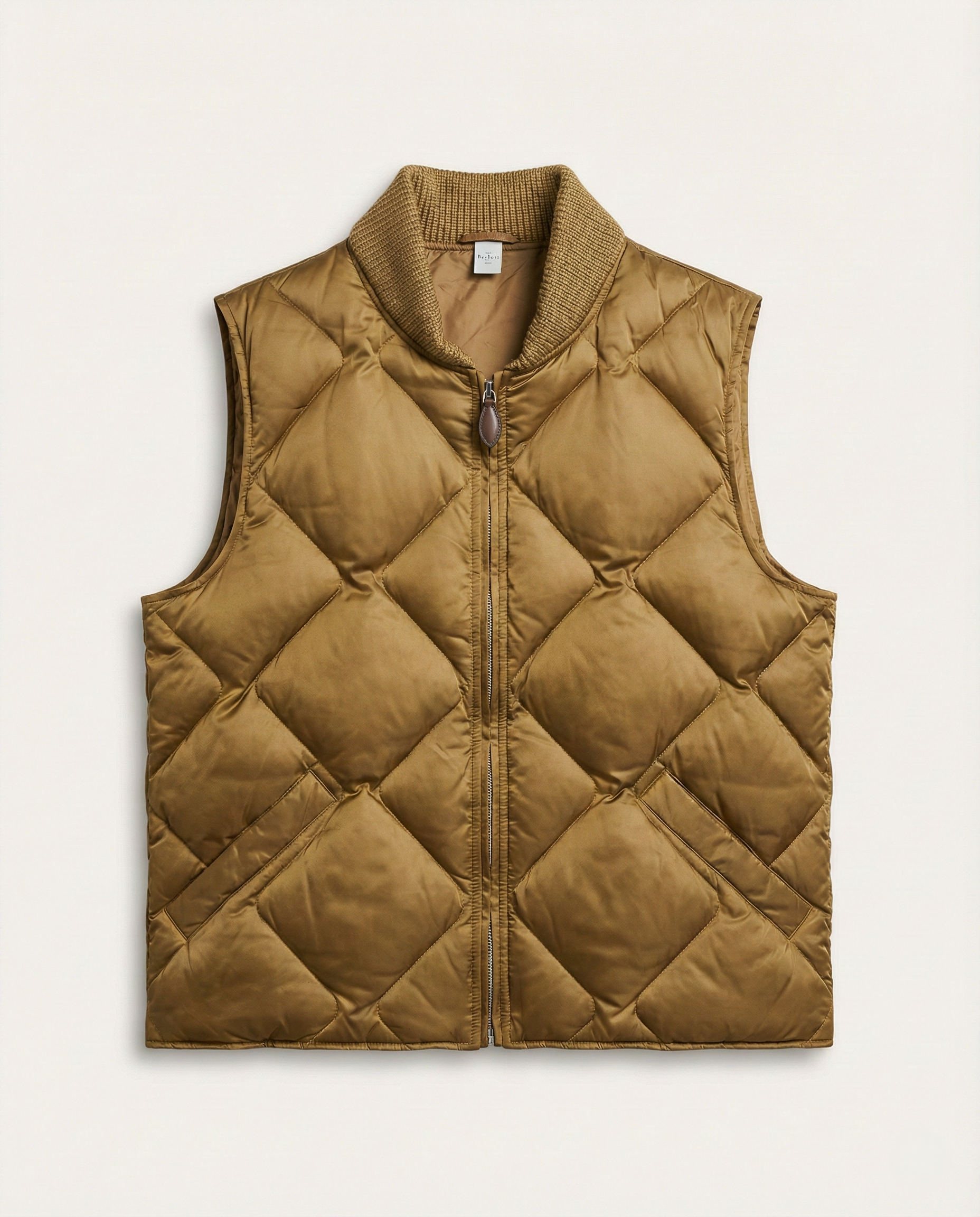 Berluti - Diamond Quilted Zip-Up Vest - Golden Bronze