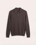 Loro Piana - Vertical Ribbed Knit Long-Sleeve Polo