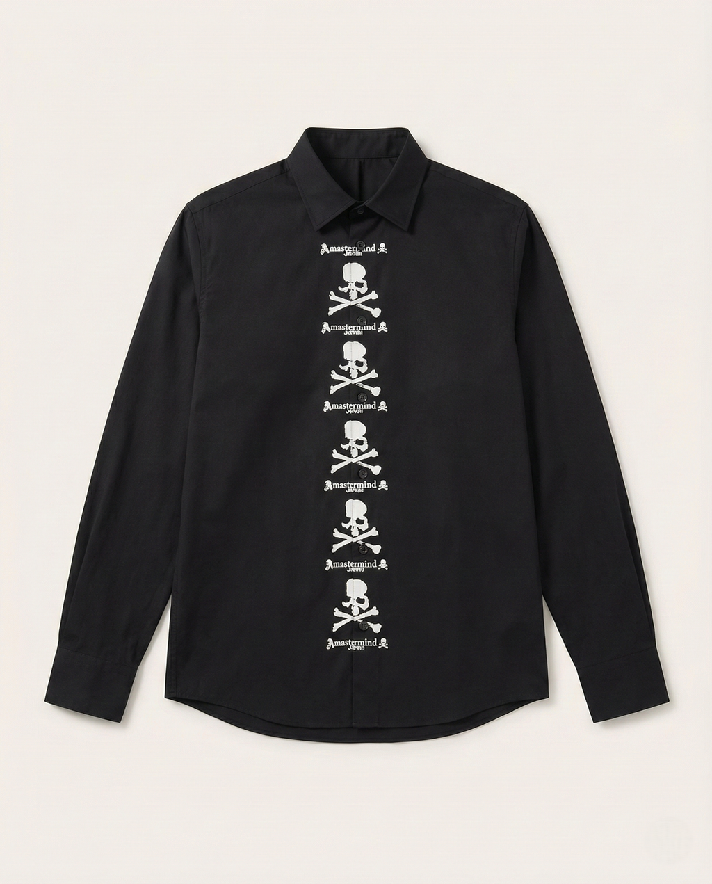 Mastermind  Skull Logo Placket Black Shirt